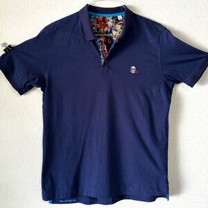 Robert Graham Polo Shirt with Skull & Rose Logo - Classic Fit Large